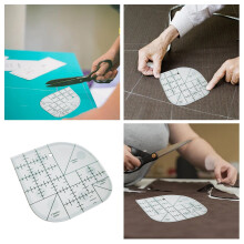 Multifunctional Angle Cutting Ruler Acrylic Fiber Seam Ruler Round Edge Template Ruler