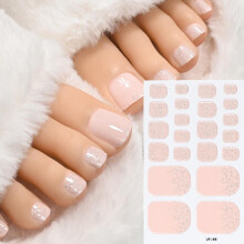 22Tips French Black Bakingfree Toe Nail Stickers With Glitter LongLasting
