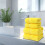 Ensemble de 4 serviettes de bain en coton jaune 4
