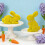 Flocked Easter Bunny 2Pcs Colorful Bunny Figurines Standing Bunnys Statue Decorations For Easter Garden Yard 1