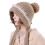 Ensemble pull-over kaki avec bonnet et écharpe en maille pour femme 1