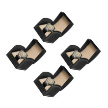 4Stk Eleganter Schwarzer Schmuck- Organizer PU-Leder