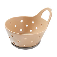 Fruit Bowl Fruit Drainage Bowl Food Storage Basket Multipurpose Strainer Basket Colander for Home Countertop Vegetable Fruits Khaki
