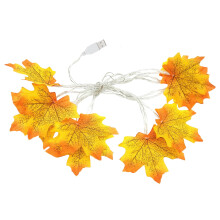 AnuirheiH Lighted Fall Garland, 9.84 Ft, 20 LEDs, Maple Leaf Design, Indoor/Outdoor Decor – Compatible with Thanksgiving & Fall Themes