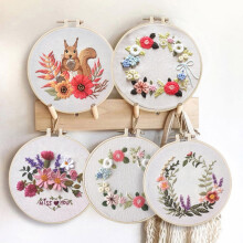 Embroidery Kit, Miss You, Quote Love Flowers Full Range of Embroidery Starter Kits for Beginners Adults DIY Handmade Easy Patterns (Miss You)