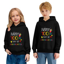 100 Days Of School Kids Hooded Sweatshirt Long Sleeve Pullover 100Th School Days Celebration Hoodies Comfortable Tops