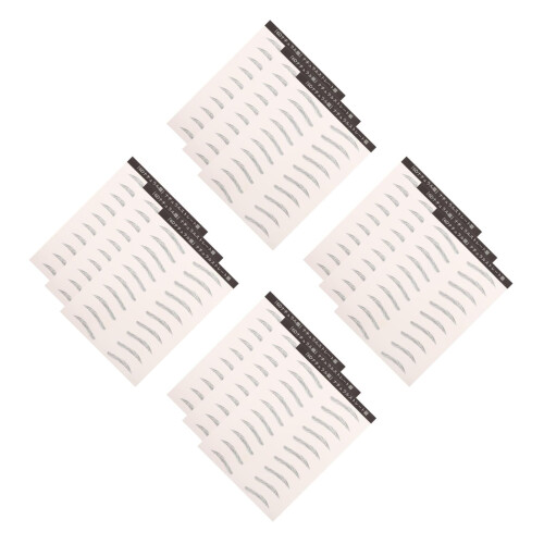 12Sheets Black Waterproof Eyebrow Stickers 3D Bionic Realistic Decals
