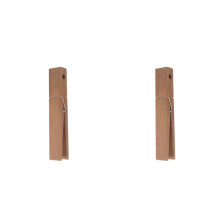 2Pcs Robust Light Brown Wooden Clothespins for Towels and Laundry