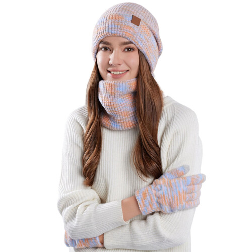 Strickmütze, Schal und Handschuhe für Damen (Set)