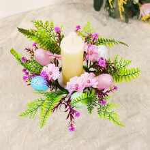 Simulation Easter Egg Candle Holder, Decorative Wreath with Candle, Table Centerpiece for Wedding, Home, Party