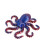 Octopus figurine red blue 27cm 3D printed with movable 1