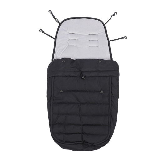 Winter Footmuff for Strollers – Thick, Wind‑Proof, Adjustable Lock, Universal Fit, Black
