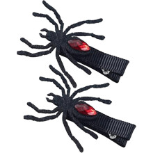 Pinzas para el cabello con arañas y telarañas, juego de 2 para Halloween