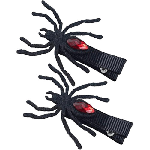 Haarclips met spin en spinnenweb, Halloween set van 2