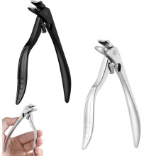 Black curved toenail clipper for seniors with long handle