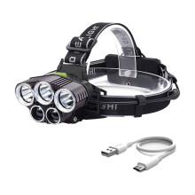 Headlamp, Headlamp 25000lm Bright USB Rechargeable Headlamp 5X Head Lamps LED Rechargeable, Outdoor Sports