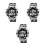 3Pcs Light Grey Men Sport Watch Digital Display Waterproof Timer Alarm 1