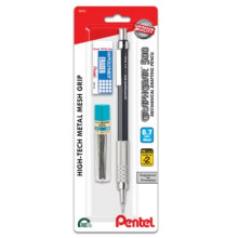 3pk Auto Drafting Pencil 0.7mm with Lead and Eraser Blue Barrel: Mechanical Pencils, Stationery, Pocket Clip, Latex-Free