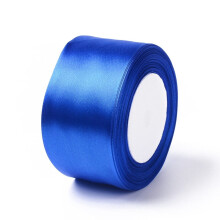 Blauw polyester satijnen lint, 2 inch x 25 yards