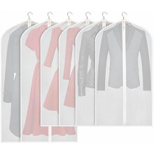 Hanging Garment Bag Lightweight Suit Bags Dust-Proof (Set of 6) with Study Full Zipper for Closet Storage and Travel [Upgraded Version]