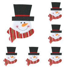 Witspace Christmas Silverware Holder Pockets – Santa, Snowman, Reindeer Cutlery Pouches for Spoons & Forks (1/3/6 PCS), compatible with standard