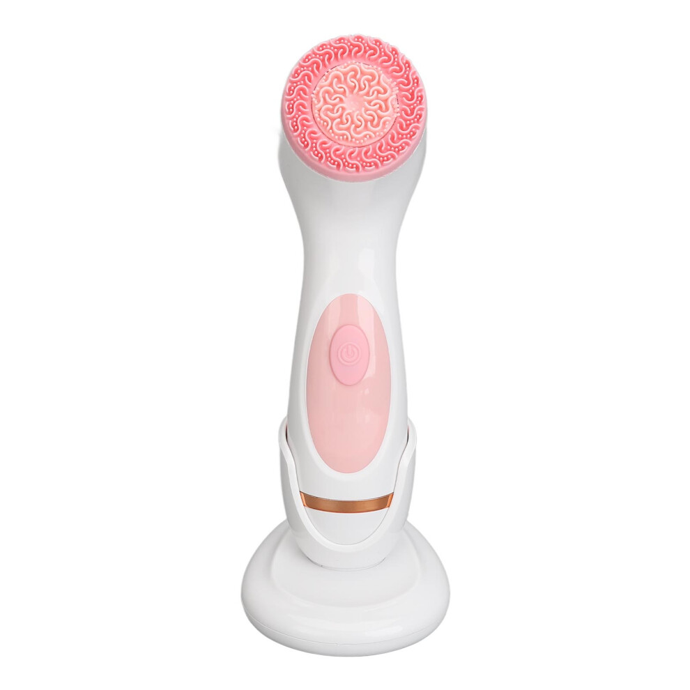 Pink Silicone Electric Facial Cleansing Brush Waterproof 500Mah
