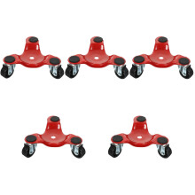 5Stk Möbelschieber Metall 3-Rad Möbelwagen Rot Möbel Transport Tool
