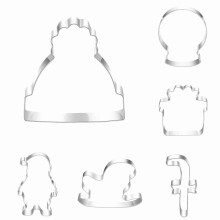 Large 4" Christmas Cookie Cutters Set – Gingerbread Man, Tree, Snowflake, Candy Cane, Santa, Snowman + Recipe – Compatible with Witspace