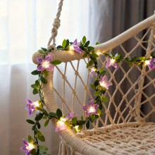 1pc LED Lily Flower String Lights – Compatible with Halloween, Christmas, Wedding, Party, Home & Yard Decor