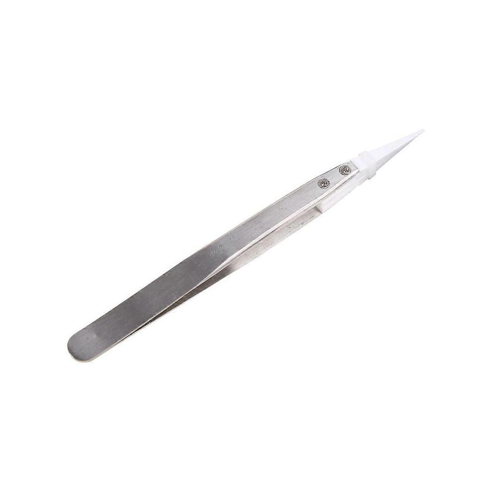 Ceramic Tweezer Stainless Steel Tweezers Pointed Tip Heat Resistant DIY Tool
