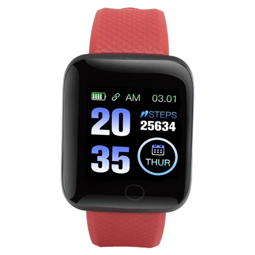 116 Plus Smart Watch 1.3Â Tft, Ip67 Waterproof, Bluetooth Message Reminder, Red 9341387089440