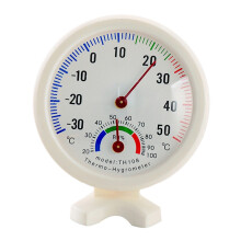 Round Indoor/Outdoor Hygrometer Thermometer, -20C to 60C & 20–95% RH, Large Clear Display, for Home/Office/Bedroom