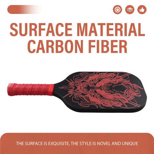 Carbon Fiber Pickleball Paddle Dragon  Design Hot Pressed Racket  Durable Racket for Enhanced 1