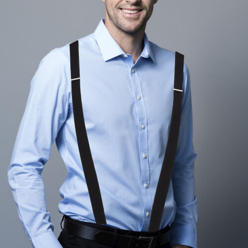 Mens Braces for Trousers Adjustable Elastic Polyester for Suits and Jeans 1