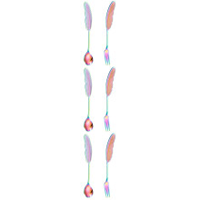 6Pcs Gold Stainless Steel Cutlery Set Small Spoons Forks for Home