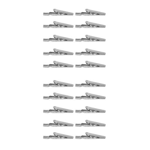 20Pcs Stainless Steel Clips Quick Testing Metal Clamps Silver Durable