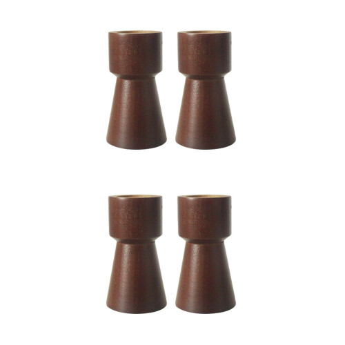 4Pcs Creative Wooden Candle Holders Color Decor