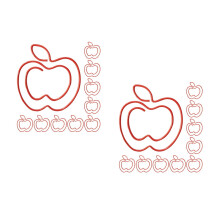 100Pcs Cute Red Paper Clips Fruit Design Classroom Supplies