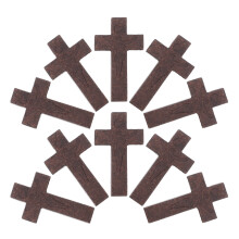 210Pcs Jesus Cross Wooden Craft Coffee Tone DIY Jewelry Ornaments