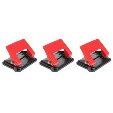 3Pcs Portable Double Hole Puncher Metal Paper Puncher Blue Office Use