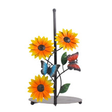 Küchenrollenhalter aus Metall mit Blumenmuster, vertikaler Papierhandtuchhalter, Küchenrollenständer, Organizer