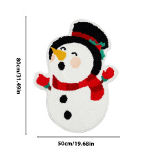 Weihnachtsteppich für Küche und Bad – Schneemann-, Lebkuchen- und Weihnachtsbaummotiv, rutschfest, 50 x 80 cm