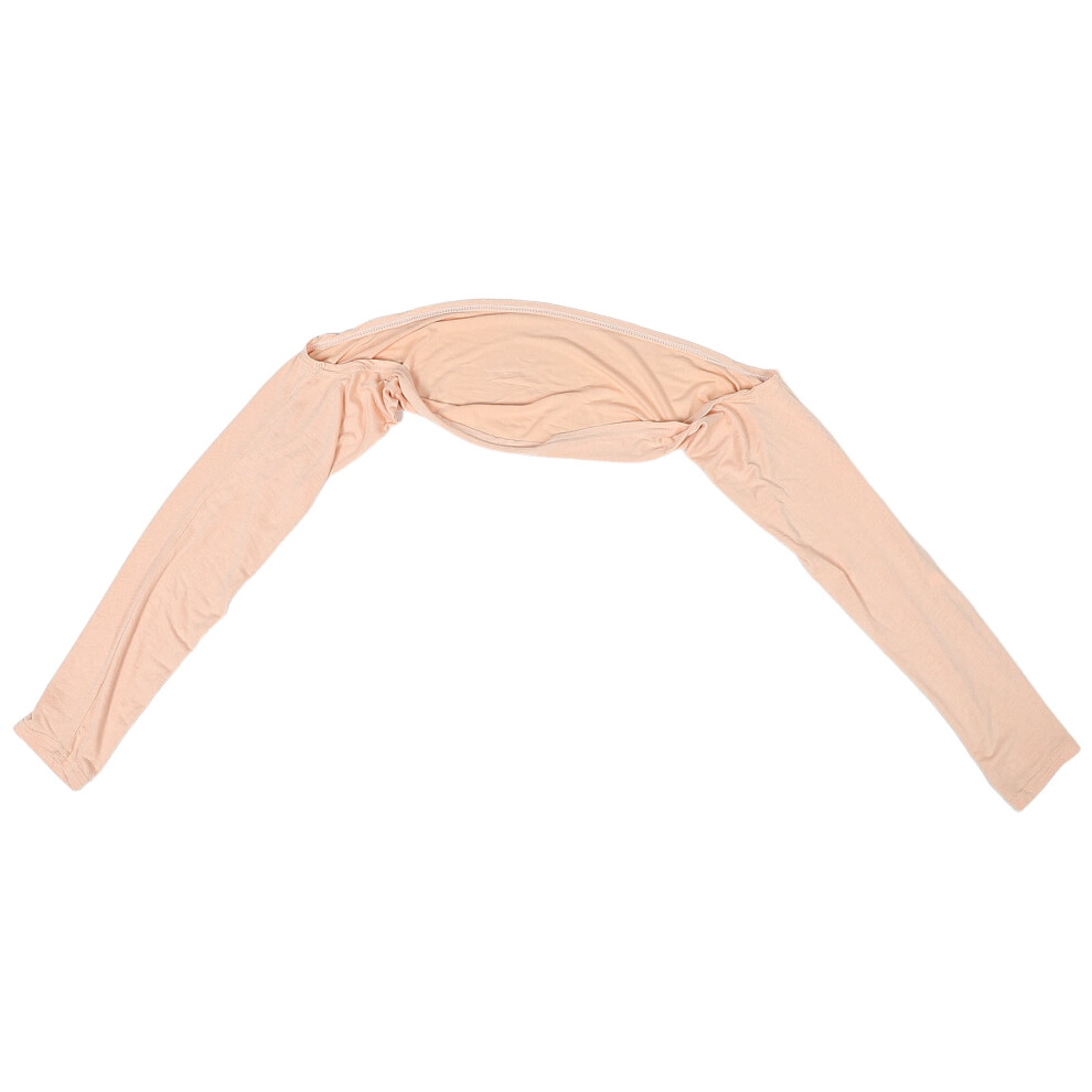 Beige Mercerized Cotton Sun Protective Cooling Arm Sleeves For Uv Protection Outdoor Activities 10.5 Inches