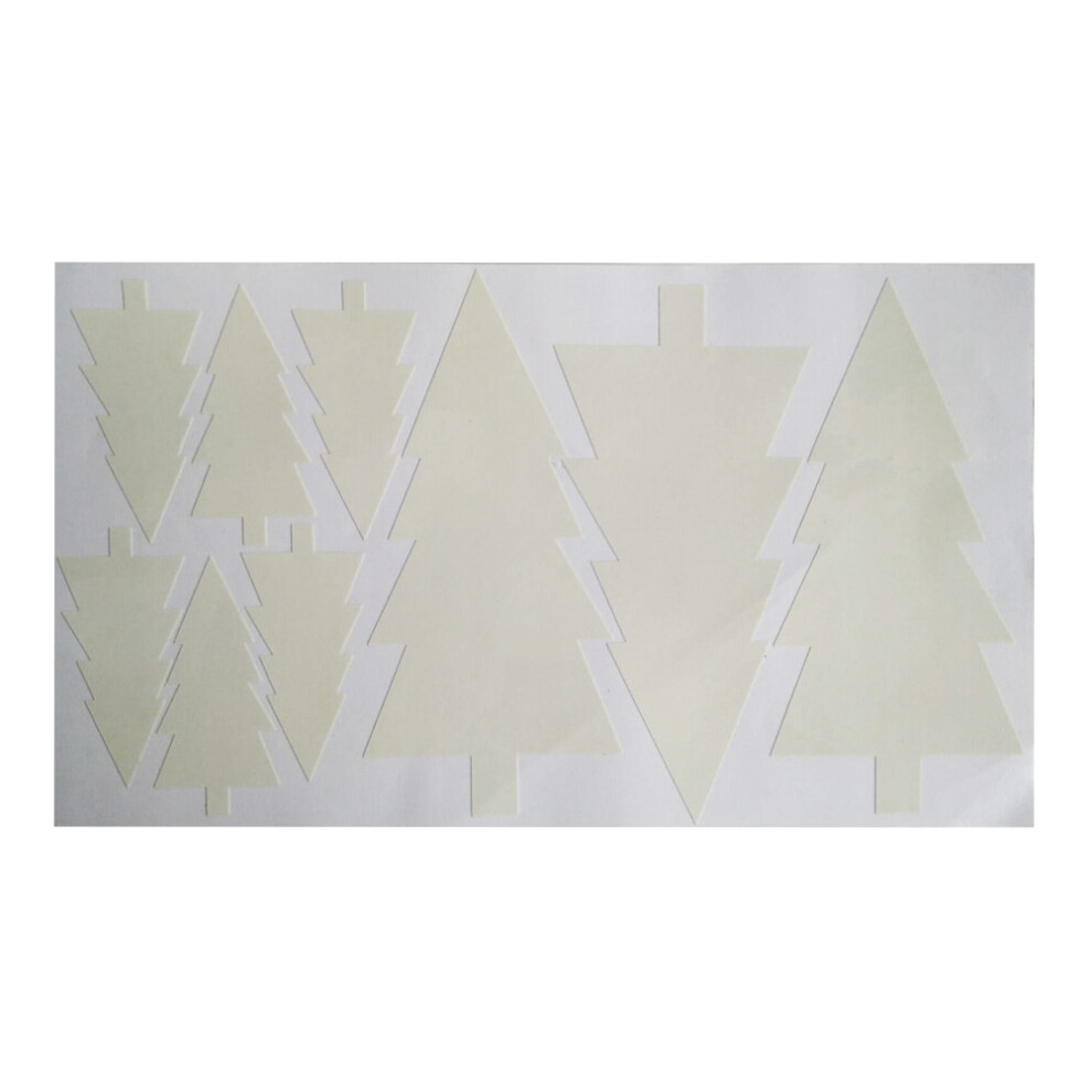 6Pcs Blue Christmas Tree Wall Decal Glow in The Dark Stickers for Wall