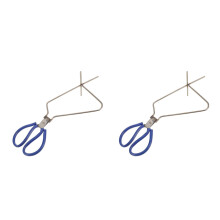 2Pcs Pottery Glaze Clamps Stainless Steel Clay Handling Tongs Blue