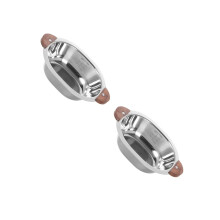 2Pcs Reusable Stainless Steel Serving Bowl with Handles