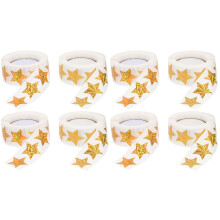 8Rouleaux Stickers Ronds Dorés Pour Enveloppes Et Décorations
