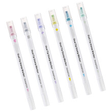 Stamp Marker Set 6 Color Double Ended Stamping Markers Watercolor Pen for Art Drawing Card Making Scrapbooking Journal