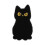 Sort kat metalbroche, emaljefinish, 2,9 cm 1