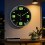 Noctilucent Wall Clock Black Plastic 12-inch Bedroom Decor 1